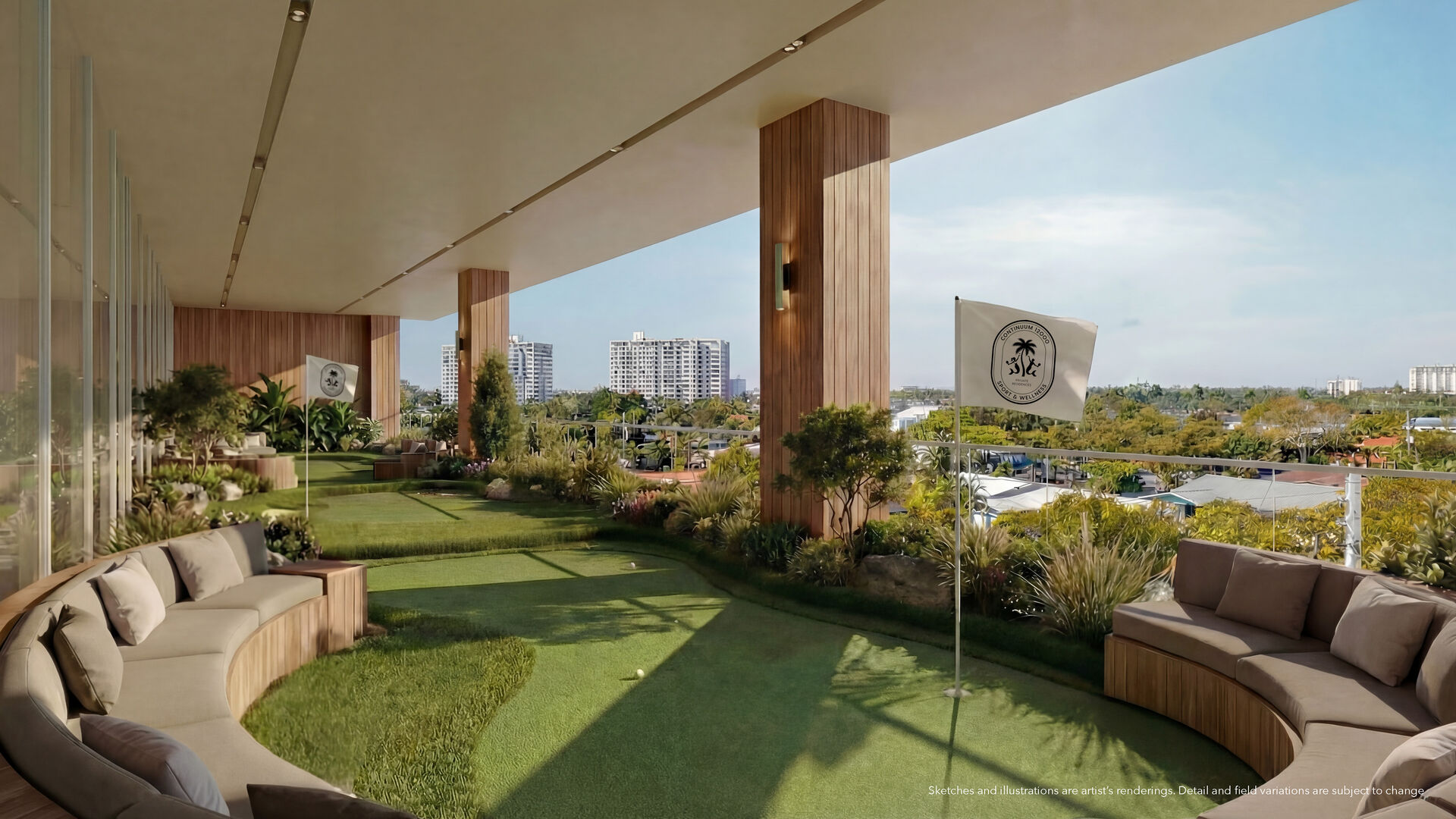 Outdoor putting green